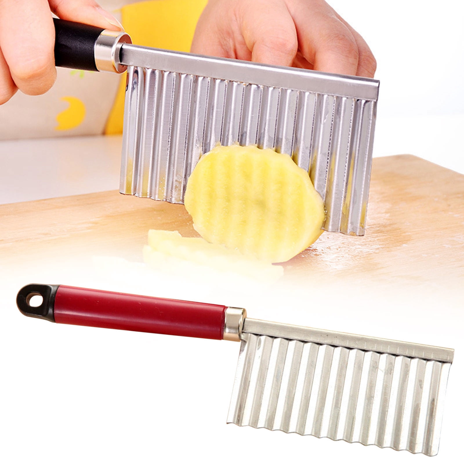 Chmadoxn Kitchen Household Stainless Steel Vegetable Cutting Corrugated Knife Vegetable Cutting Potato Cutting Radish Cutting Knife Stainless steel corrugated knife