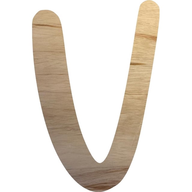 Wooden Letter V Craft Project, 3'' Tall Small Unfinished Wood Alphabet Letter, DIY