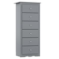 thumbnail image 2 of Gymax Commode Haute à 6 Tiroirs en Bois avec Rails de Guidage de Tiroir en Métal Gris, 2 of 6