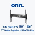 thumbnail image 2 of onn. 50 in.–86 in./127 cm–218.44 cm Tilting TV Wall Mount, UL Listed, 2 of 12