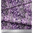 thumbnail image 3 of Soimoi Purple Modal Satin Fabric Leopard & Snake Animal Skin Print Fabric by Yard 42 Inch Wide, 3 of 3