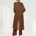 thumbnail image 4 of Ensemble de Robe 3 Pcs pour Femmes Basique en Chiffon Surdimensionné Tenue de Vacances (Marron S), 4 of 6