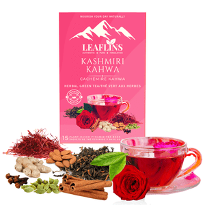 Leaflins Kashmiri Kahwa Sacs à thé verts (paquet de 2)