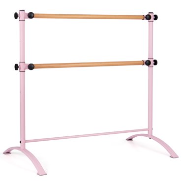 Gymax Barre de Ballet Portable 4 Pieds Barre de Danse Autoportante Hauteur Réglable Enfants Adultes