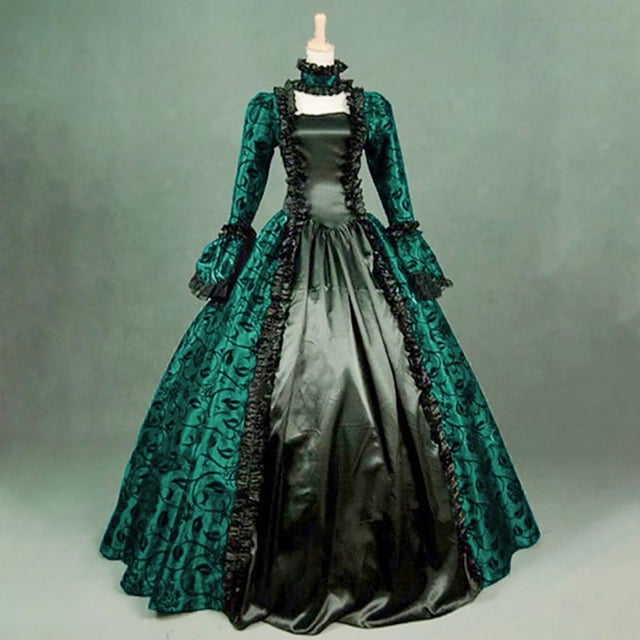 UPPADA Costumes Gothiques pour Femmes Robes Victorian à Manches Longues Robe Corset Grande Taille Robe Maxi Fluide Robe de Fête Robe Cocktail Robe Lacée Robe de Mascarade Jolies Robes de Bal Aubaines 2024