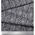 thumbnail image 3 of Soimoi Poly Georgette Fabric Leaves & Floral Block Printed Fabric 1 Yard 42 Inch Wide, 3 of 3