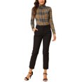 thumbnail image 2 of Hauts à Col Roulé à Manches Longues pour Femmes Extensibles Ajustés Noël Xmas Chemise de Fête L Brun, 2 of 8