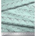 thumbnail image 2 of Soimoi Green Georgette Viscose Fabric Sketch Guitar Musical Instrument Fabric Prints By Yard 42 Inch Wide, 2 of 3