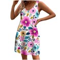 thumbnail image 2 of Ovzne Robes pour Femmes 2025 Robe de Plage Décontractée pour Femmes avec Poches Été Boho Robe de Plage Robe T-Shirts Robe à Col en V Ample Robes Débardeur Robe de Vacances Imprimée Liquidation, 2 of 5
