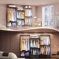 thumbnail image 5 of M MZG Wire Garment Rack Heavy Duty Clothes Rack Clothes Wardrobe Compact Extra Large Armoire Storage Rack Metal Clothing Rack, Black, 15.7" D x 70.8" W x 76.5" H, 5 of 5