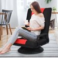 thumbnail image 3 of Gymax Chaise de Sol de Jeu Pliable Canapé Paresseux Pivotant à 6 Positions Réglables avec Accoudoir Rouge, 3 of 10