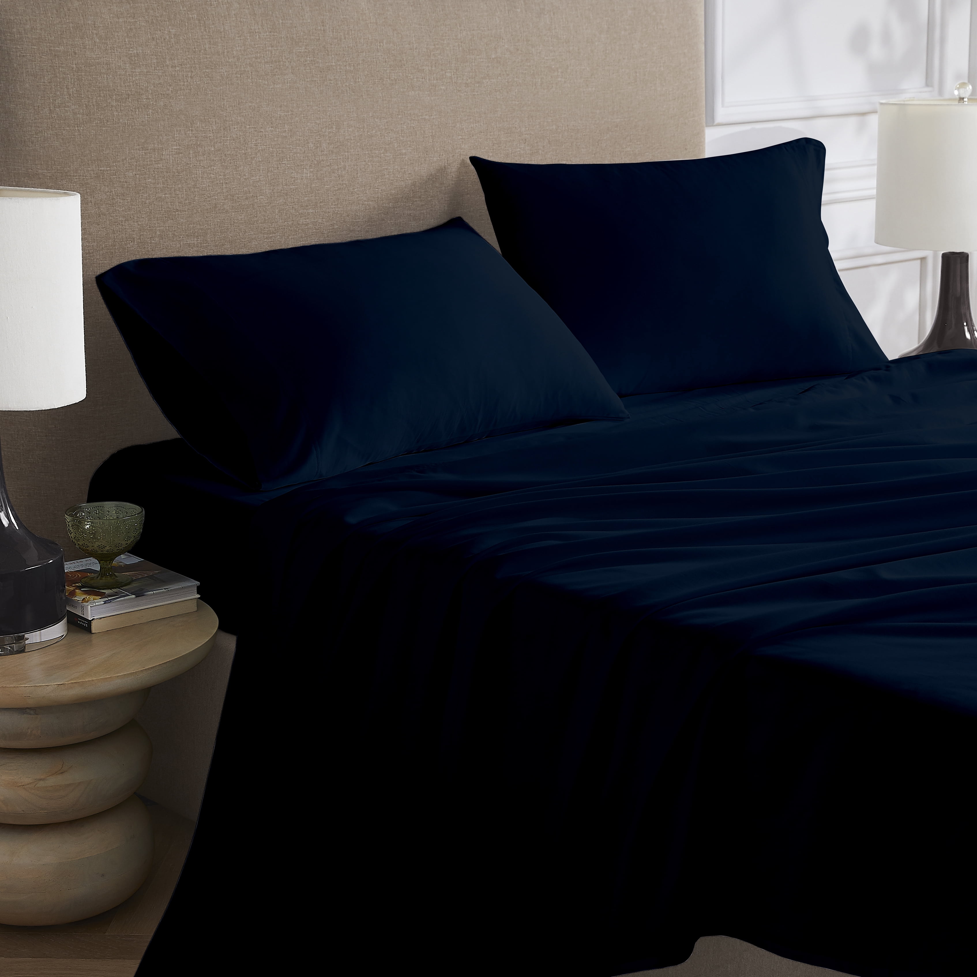 Hometrends 300 TC Brushed Percale Flat Sheet