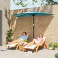 thumbnail image 2 of Outsunny Parasol Demi-Parasol de Patio 9,8 Pi Pare-Soleil, Manivelle, Bleu Pâle, 2 of 10