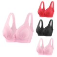 thumbnail image 2 of Timegard 3pc Wireless Bras for Women Front Closure Full Support Wide Strap Comfort Breathable Everyday Bra, 2 of 4