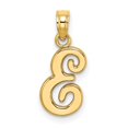 thumbnail image 1 of Diamond2Deal 14K Yellow Gold Script Letter E Initial Pendant for Women (L- 0.61inch, W- 0.3inch), 1 of 6