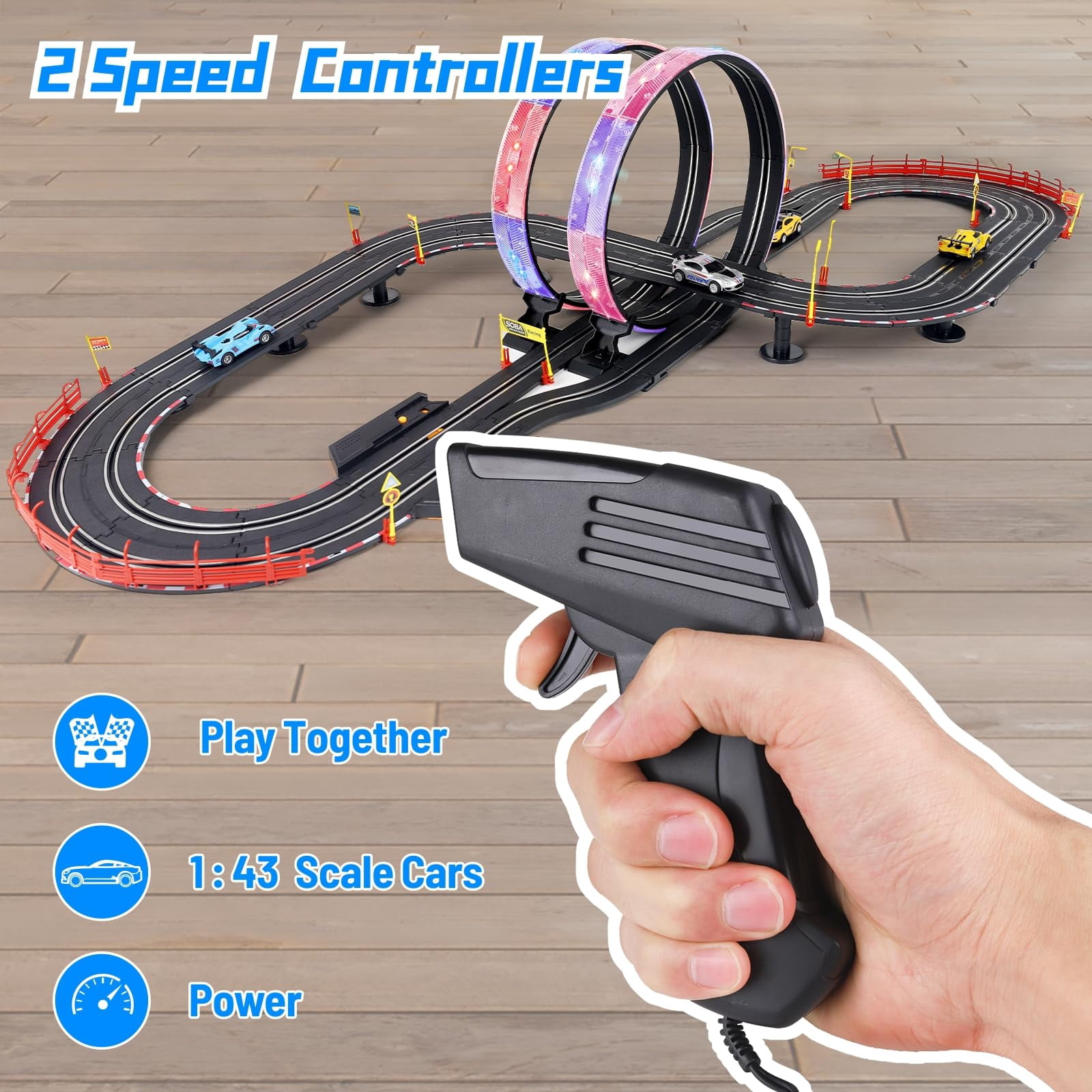 Circuit de course d'autorama électrique pour enfants, piste de voiture à sous professionnelle, double sport, jouet de chemin de fer, cadeau, échelle 1:43 / Véhicules de jeu et maquettes Circuit de course d'autorama électrique pour enfants, piste de voiture à sous professionnelle, double sport, jouet de chemin de fer, cadeau, échelle 1:43 / Véhicules de jeu et maquettes