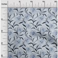 thumbnail image 2 of oneOone Polyester Spandex Medium Blue Fabric Floral Retro Fabric For Sewing Printed Craft Fabric By The Yard 56 Inch Wide, 2 of 5