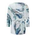 thumbnail image 4 of Hauts pour Femmes T-shirt Ample Imprimé de Mode pour Femmes Blouse à Manches 3/4 Col Rond Hauts Décontractés Hauts pour Femmes Manches 3/4 en Liquidation, 4 of 5