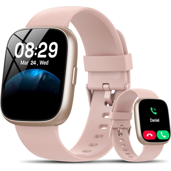 Montre Intelligente Compatible avec Android et iPhone, Montre Intelligente pour Femmes et Hommes avec Alexa Intégré, Traqueur de Mise en Forme à Écran Tactile HD 1,83 Pouces 120 plus Mode Sport, Montre Intelligente avec Appel Bluetooth, IP68, pour Cadeau Rose
