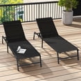 thumbnail image 1 of Gymax 2 Pcs Chaises Longues Inclinables Chaise Inclinable de Patio Pliante avec Dossier à 5 Positions, 1 of 10
