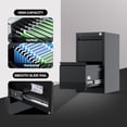 thumbnail image 2 of Eastvita 2-Drawer Black Metal File Cabinet with Lock, 2 of 5