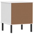 thumbnail image 5 of vidaXL Bedside Cabinet with Metal Legs White Solid Wood Pine OSLO, 5 of 5