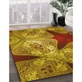 thumbnail image 3 of Ahgly Company Tapis d'Intérieur Lavable en Machine Carré Transitionnel Acajou Brun, 5 Pieds Carré, 3 of 7
