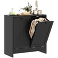 thumbnail image 1 of kleankin Armoire de Rangement pour Lessive à Bascule avec Paniers à Linge à 2 Compartiments, Noir, 1 of 10