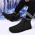 thumbnail image 4 of Bottes d'Hiver pour Hommes à Fermeture Éclair Simplicité Doublure en Molleton Peluche Confortable Imperméables Antidérapantes Plein Air Randonnée Bottillons à la Cheville Couleur Unie Hiver Chaudes Décontractées à Fermeture Éclair Bottes Courtes, 4 of 9