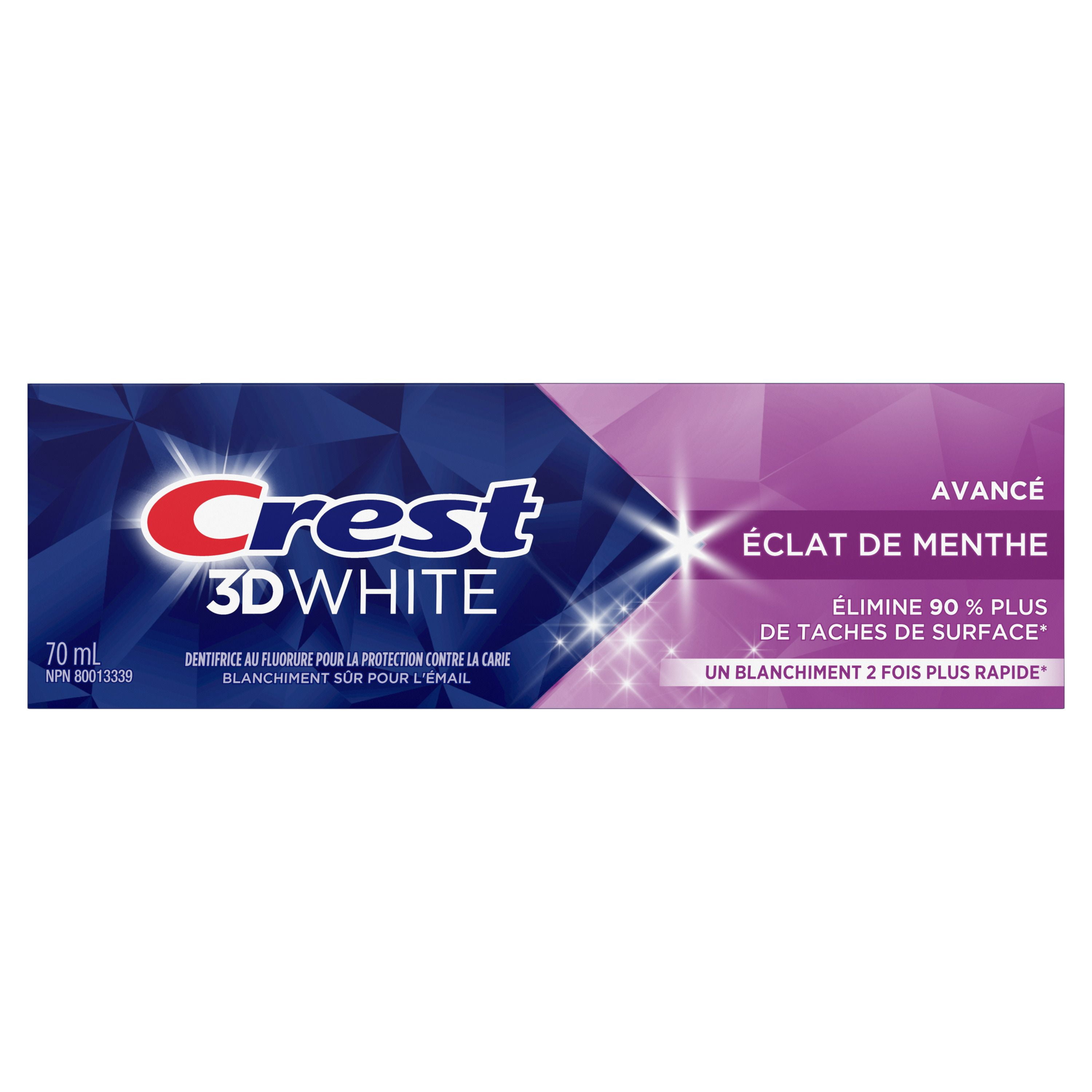 Crest 3D White Advanced Whitening Toothpaste, Arctic Fresh, 70 mL, Pack of 3