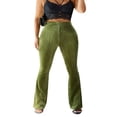 thumbnail image 5 of Women Bootcut Yoga Pants Tummy Control Workout Bootleg Velvet Trouser, 5 of 5