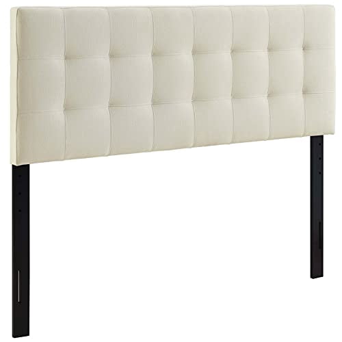 Modway Lily Tête de Lit Rembourrée en Tissu de Lin Capitonné Format Double, Ivoire