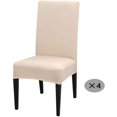 thumbnail image 1 of 4-Pcs Modern Elastic Chair Cover-Protective Cover Suitable for Family Wedding Banquet, Soft Smooth Chair Slipcover (General Size), Beige, 1 of 7