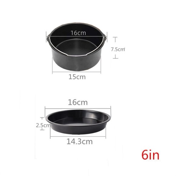 Air Fryer Basket Accessories 2 Nonstick Bakeware Pieces including Pizza Pan and Cake Tray for Culinary Creations