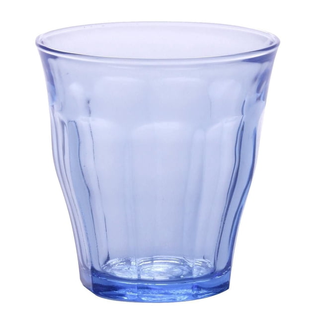 Duralex Picardie Verre Bleu Marine Tumbler, 220 ml, un Seul Verre Trempé Bleu Translucide avec Côtés Facettés et Lèvre Ourlée Arrondie, Conçu pour la Résistance aux Chocs Thermiques et un Usage Hygiénique, Convient pour Superposer et Servir des Boissons dans la Vaisselle de Cuisine.