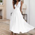 thumbnail image 2 of B91xZ Bodycon Robes pour les Femmes Sans Manches Côté Fente Fusée Mini Robes, Blanc XL, 2 of 5