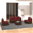 thumbnail image 1 of vidaXL 5 Piece Garden Lounge Set with Cushions Poly Rattan Brown, 1 of 5