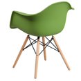 thumbnail image 2 of Alonza Series Green Plastic Chair with Wooden Legs, 2 of 7