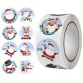 thumbnail image 1 of 500-Count Christmas Holiday Themed Self-Adhesive Gift Seal Labels, Round Paper Seals with Matte Finish, Assorted Cartoon Designs for Packaging Decoration and Rewards, 1 of 6