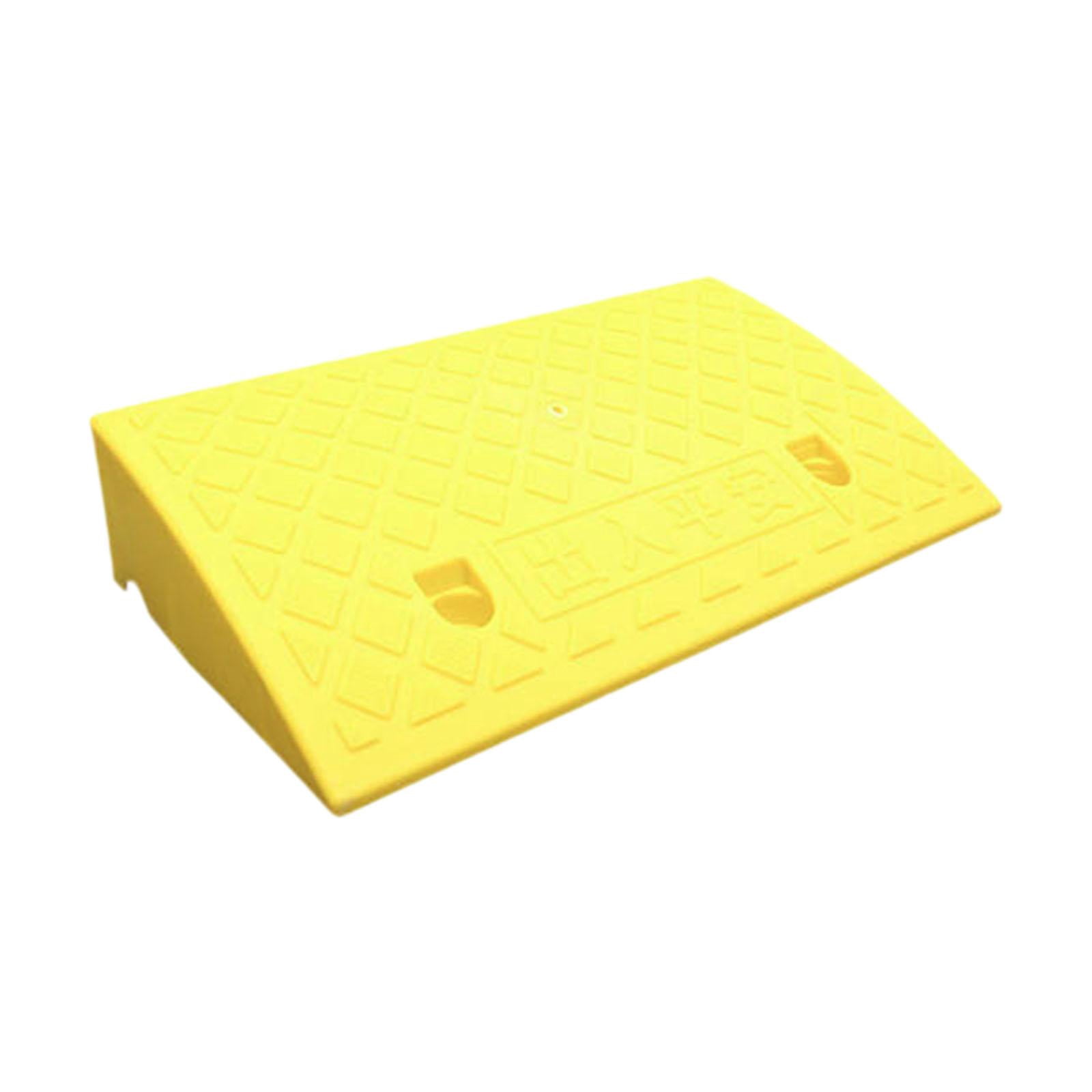 Esquirla Curb Ramp AntiSlip Climbing Triangle Pad for Sidewalk Lawn Mowers Motorcycle Yellow 50x27x10cm