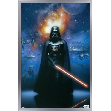 Star Wars: Saga - Vader in Space Wall Poster, 22.375" x 34" Framed