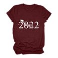 thumbnail image 2 of Pompotops T-Shirt Décontracté à Manches Courtes pour Femmes avec Imprimé Lettre, 2 of 6