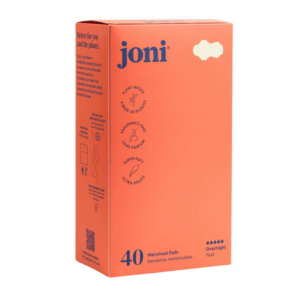joni Serviettes Hygiéniques en Bambou Biologiques pour la Nuit, 40 Unités