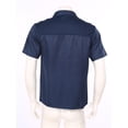 thumbnail image 4 of Ocealan Unisex Chef Jacket Shirt Short Sleeve Chef Coat Men Women Restaurant Kitchen Work Uniform Blue Short Sleeve XXL, 4 of 7