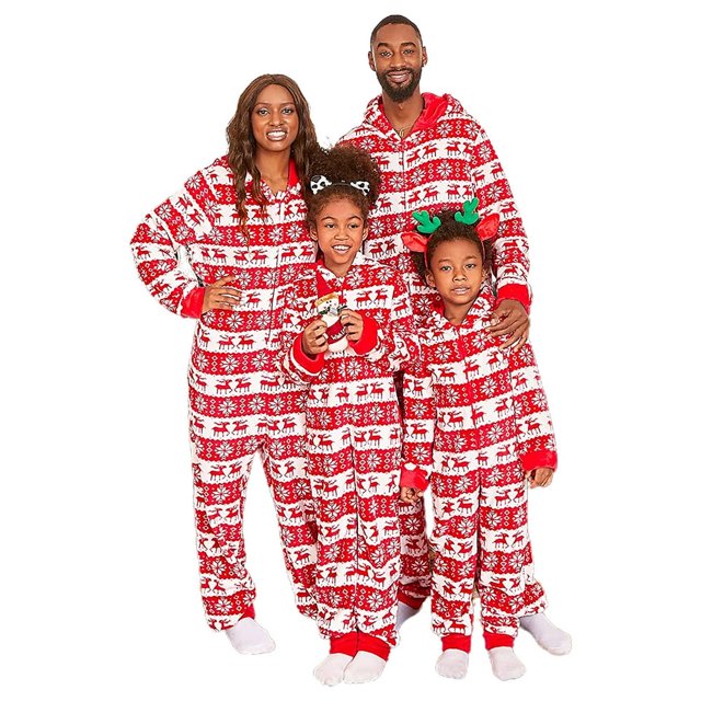 Matching Family Christmas Onesie Pajamas Set Sizes Baby-Kids-Adult Unisex