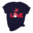 thumbnail image 4 of Pisexur T-shirt de la Saint-Valentin Haut T-shirt de la Saint-Valentin pour Femme Amour Imprimé T-shirt à Manches Courtes Haut à Manches Courtes Col Rond Haut/chemise, 4 of 5