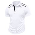 thumbnail image 3 of Styesk T Shirts for Man Fashion Solid Color Leisure Versatile Motion Button T-shirt Lapel Top, 3 of 5