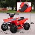 thumbnail image 3 of Qaba VTT pour Enfants, Véhicule Électrique à Batterie 6 V avec Phares, Rouge, 3 of 10