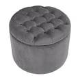 thumbnail image 2 of TOV Furniture Queen Ottomane de Rangement en Velours, Gris, 2 of 3