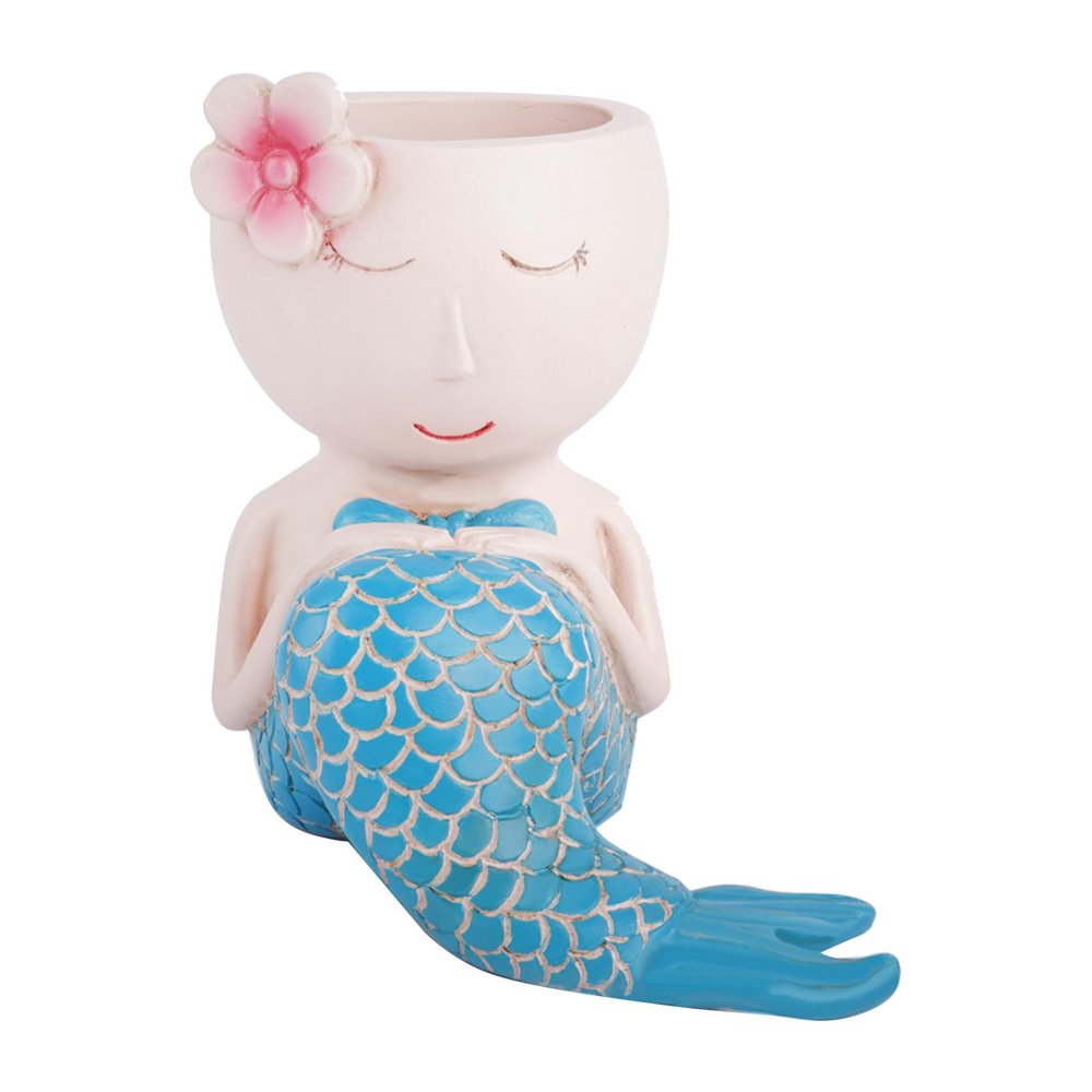 Succulent Planter with Drainage Mermaid Small Plant Pot Flower Pot Blue